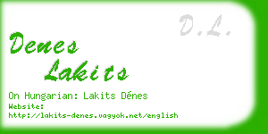 denes lakits business card